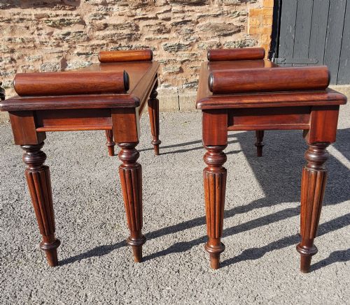 PAIR OF VICTORIAN MAHOGANY WINDOW SEATS - ADDITIONAL PHOTO 4