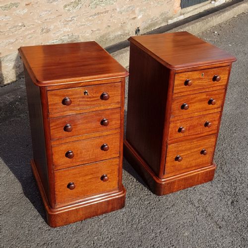 pair of victorian mahogany bedside cabinets - CATEGORY: ANTIQUE CUPBOARDS - DATED VICTORIAN