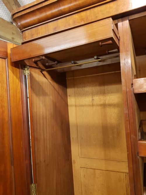 VICTORIAN MAHOGANY TWO DOOR WARDROBE - ADDITIONAL PHOTO 6