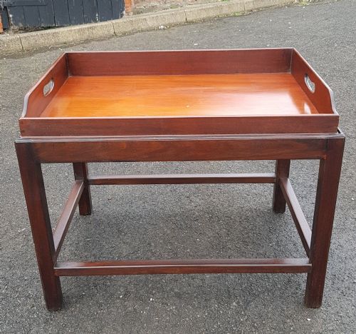 edwardian mahogany tray on stand - CATEGORY: ANTIQUE MISCELLANEOUS - DATED EDWARDIAN