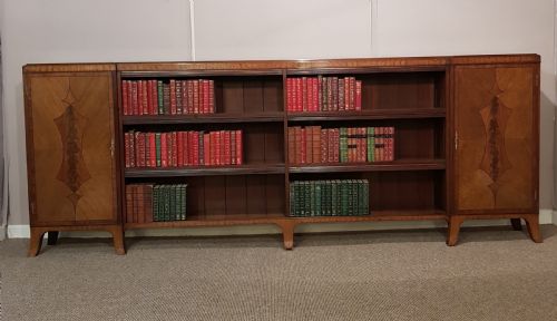 MAHOGANY INLAID LARGE LIBRARY BOOKCASE - ADDITIONAL PHOTO 1
