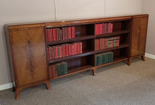 MAHOGANY INLAID LARGE LIBRARY BOOKCASE - ADDITIONAL PHOTO 2