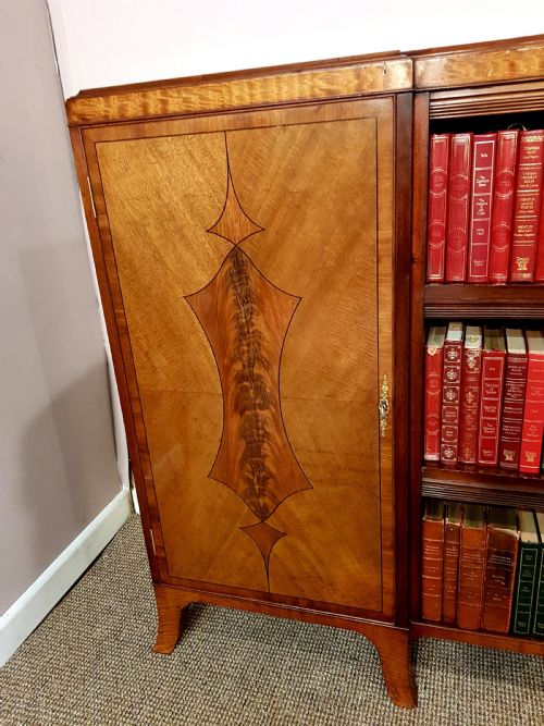 MAHOGANY INLAID LARGE LIBRARY BOOKCASE - ADDITIONAL PHOTO 4