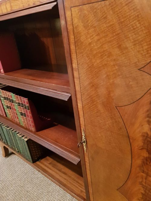 MAHOGANY INLAID LARGE LIBRARY BOOKCASE - ADDITIONAL PHOTO 9