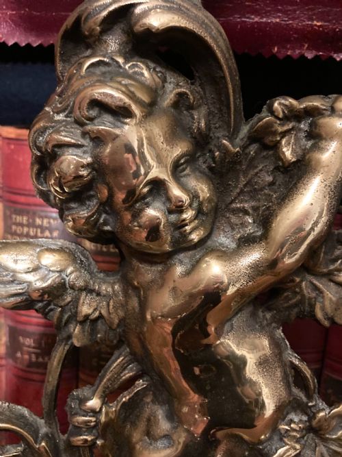 BRASS CHERUB DOORSTOP C 1920S - ADDITIONAL PHOTO 1