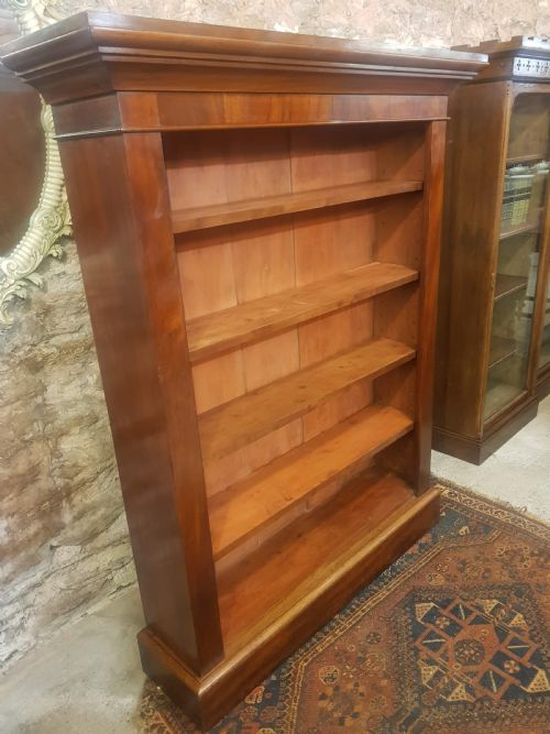 VICTORIAN MAHOGANY OPEN BOOKCASE - ADDITIONAL PHOTO 4