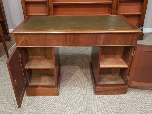 VICTORIAN MAHOGANY SMALL PARTNERS DESK - ADDITIONAL PHOTO 3