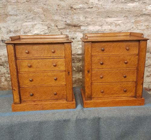 pair of miniature victorian wellington chests - CATEGORY: ANTIQUE CUPBOARDS - DATED VICTORIAN