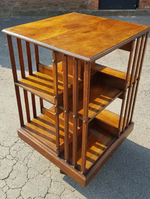 victorian walnut revolving bookcase - CATEGORY: ANTIQUE BOOKCASES - DATED VICTORIAN