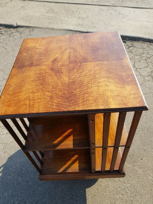 VICTORIAN WALNUT REVOLVING BOOKCASE - ADDITIONAL PHOTO 1