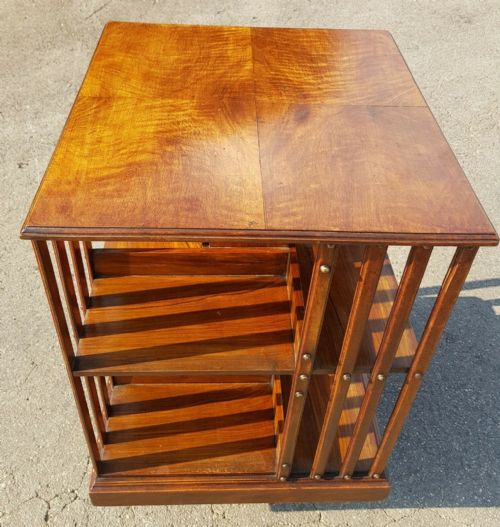 VICTORIAN WALNUT REVOLVING BOOKCASE - ADDITIONAL PHOTO 2
