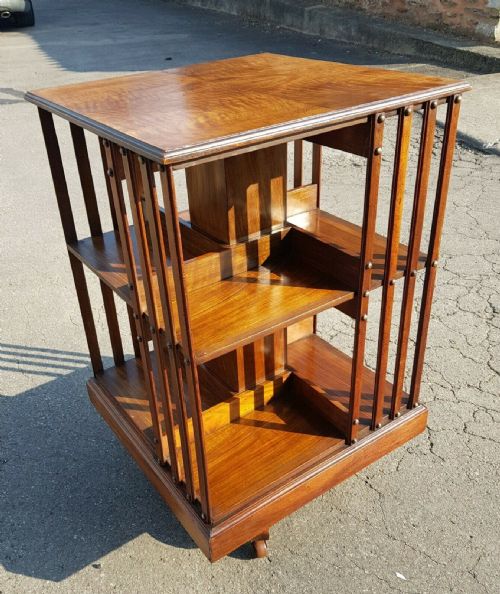 VICTORIAN WALNUT REVOLVING BOOKCASE - ADDITIONAL PHOTO 3