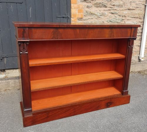 victorian mahogany open bookcase - CATEGORY: ANTIQUE BOOKCASES - DATED VICTORIAN