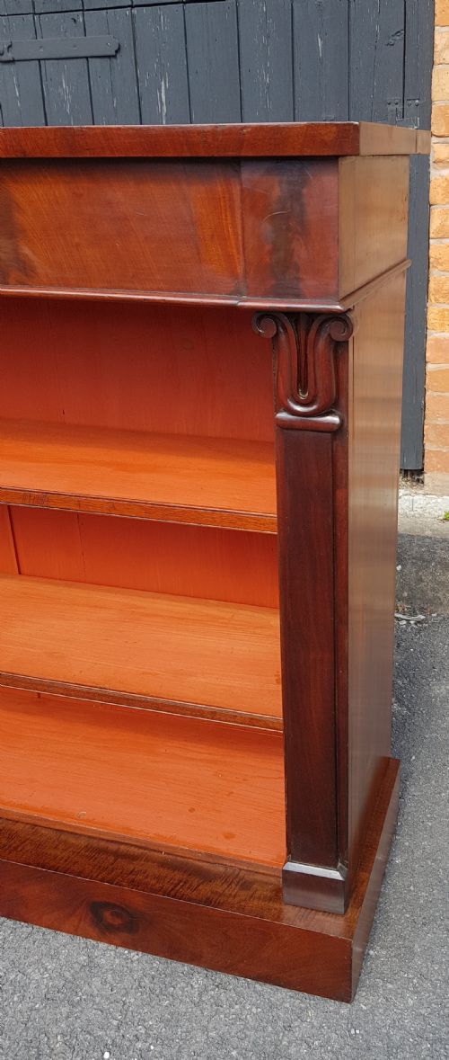 VICTORIAN MAHOGANY OPEN BOOKCASE - ADDITIONAL PHOTO 4