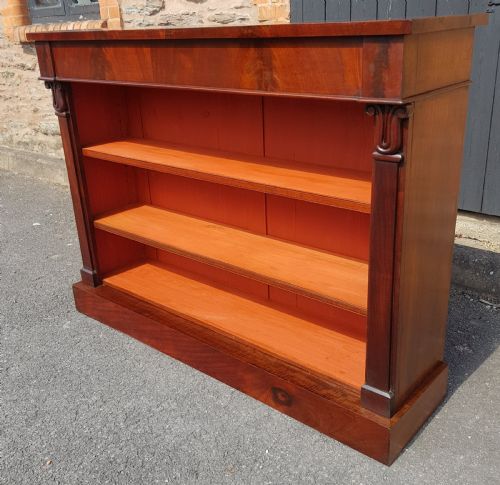 VICTORIAN MAHOGANY OPEN BOOKCASE - ADDITIONAL PHOTO 5