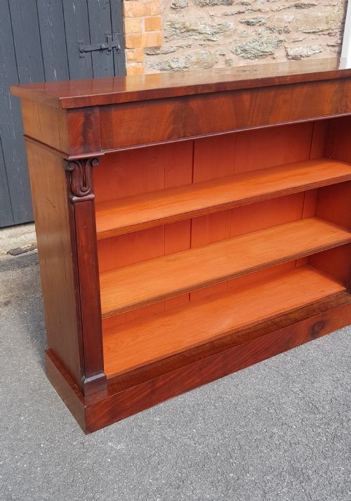 VICTORIAN MAHOGANY OPEN BOOKCASE - ADDITIONAL PHOTO 6
