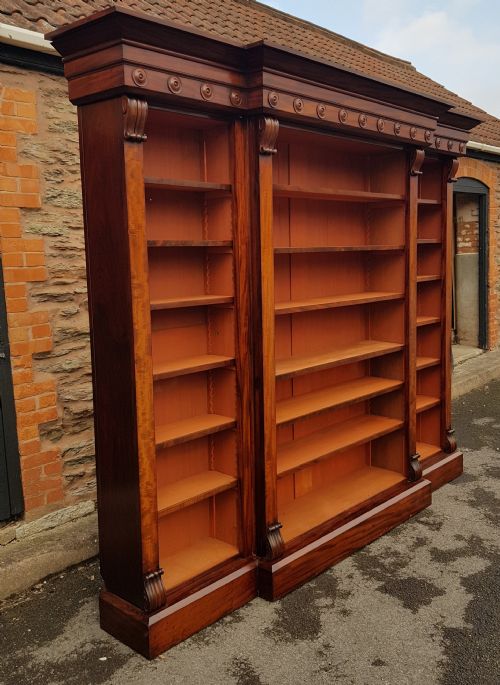 VICTORIAN MAHOGANY BREAKFRONT BOOKCASE - ADDITIONAL PHOTO 4