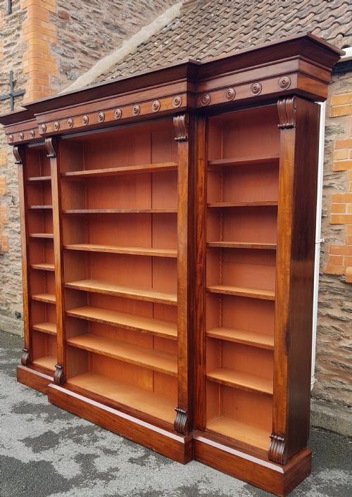 VICTORIAN MAHOGANY BREAKFRONT BOOKCASE - ADDITIONAL PHOTO 5
