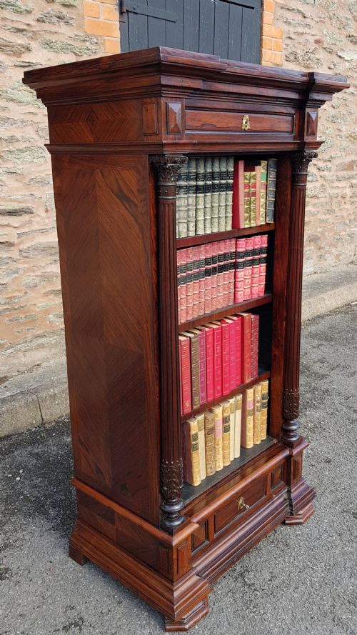 FRENCH VICTORIAN ROSEWOOD OPEN BOOKCASE - ADDITIONAL PHOTO 3