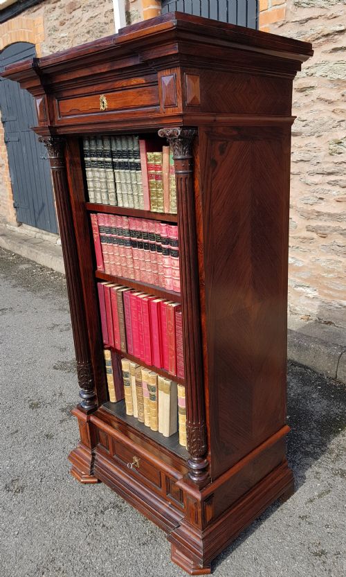 FRENCH VICTORIAN ROSEWOOD OPEN BOOKCASE - ADDITIONAL PHOTO 5