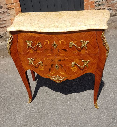 1920s french kingwood commode with ormolu mounted marble top - CATEGORY: ANTIQUE CHEST OF DRAWERS - DATED 1920