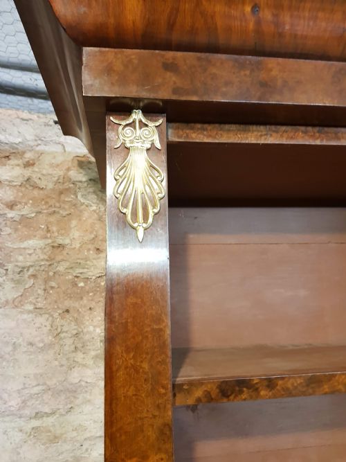 VICTORIAN BURR WALNUT OPEN BOOKCASE - ADDITIONAL PHOTO 3