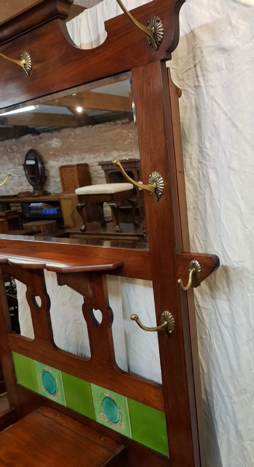 ARTS AND CRAFTS STYLE WALNUT HALLSTAND - ADDITIONAL PHOTO 5
