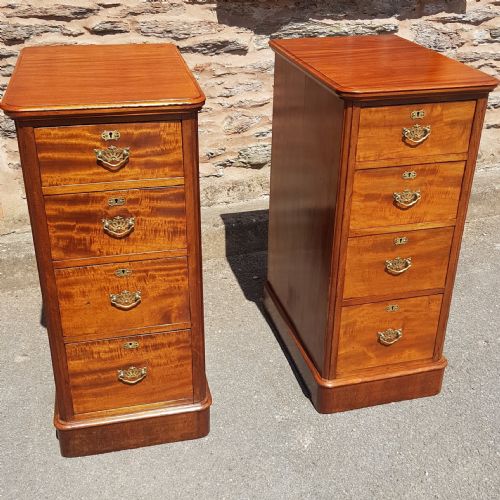 pair of victorian mahogany bedside cabinet - CATEGORY: ANTIQUE CUPBOARDS - DATED VICTORIAN