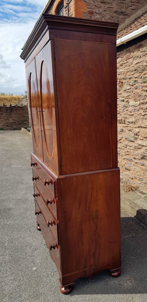 REGENCY MAHOGANY INLAID CHANNEL ISLAND LINEN PRESS - ADDITIONAL PHOTO 3