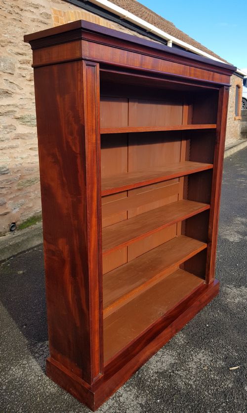 VICTORIAN MAHOGANY OPEN BOOKCASE - ADDITIONAL PHOTO 3