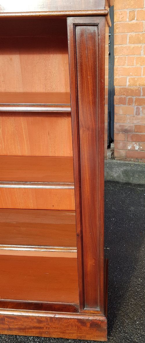 VICTORIAN MAHOGANY OPEN BOOKCASE - ADDITIONAL PHOTO 3