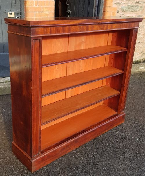 VICTORIAN MAHOGANY OPEN BOOKCASE - ADDITIONAL PHOTO 4