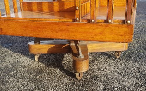 VICTORIAN OAK REVOLVING BOOKCASE - ADDITIONAL PHOTO 3