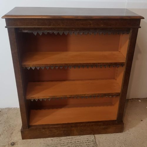 PAIR OF VICTORIAN BURR WALNUT OPEN BOOKCASES - ADDITIONAL PHOTO 1