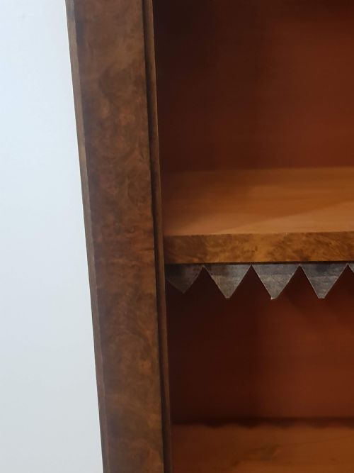 PAIR OF VICTORIAN BURR WALNUT OPEN BOOKCASES - ADDITIONAL PHOTO 5
