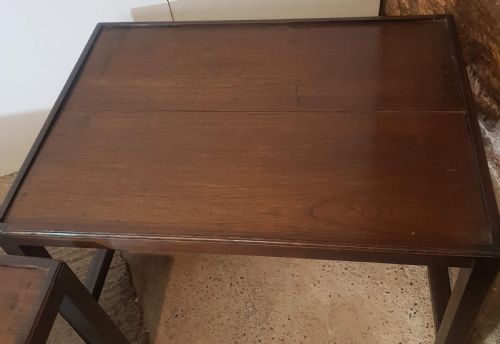 PAIR OF EDWARDIAN MAHOGANY TRAYS ON STANDS - ADDITIONAL PHOTO 4