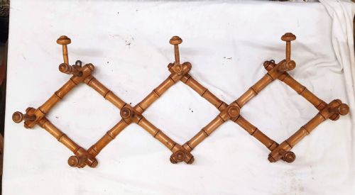 1920s french harmonica style hat coat rack faux bamboo - CATEGORY: ANTIQUE MISCELLANEOUS - DATED 1920
