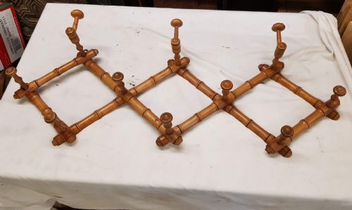 1920S FRENCH HARMONICA STYLE HAT COAT RACK FAUX BAMBOO - ADDITIONAL PHOTO 1