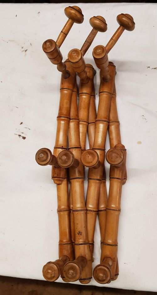 1920S FRENCH HARMONICA STYLE HAT COAT RACK FAUX BAMBOO - ADDITIONAL PHOTO 3
