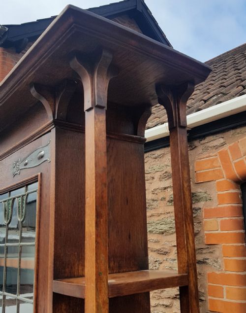 VICTORIAN ARTS AND CRAFTS OAK BOOKCASE - ADDITIONAL PHOTO 10