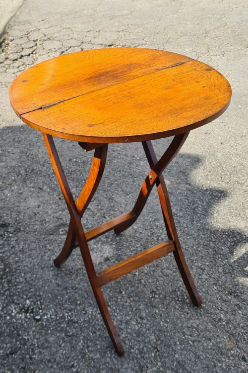 victorian walnut folding coaching table campaign table - CATEGORY: ANTIQUE TABLES - DATED VICTORIAN