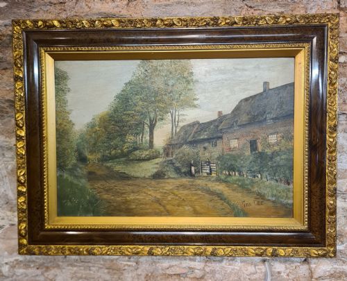 PAIR OF 1920S OIL PAINTINGS OF COUNTRY COTTAGE SCENES - ADDITIONAL PHOTO 6