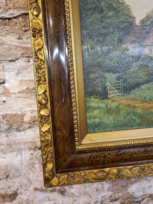 PAIR OF 1920S OIL PAINTINGS OF COUNTRY COTTAGE SCENES - ADDITIONAL PHOTO 7