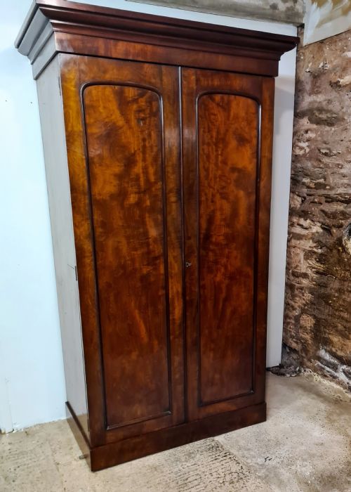 victorian mahogany two door wardrobe - CATEGORY: ANTIQUE WARDROBES - DATED VICTORIAN