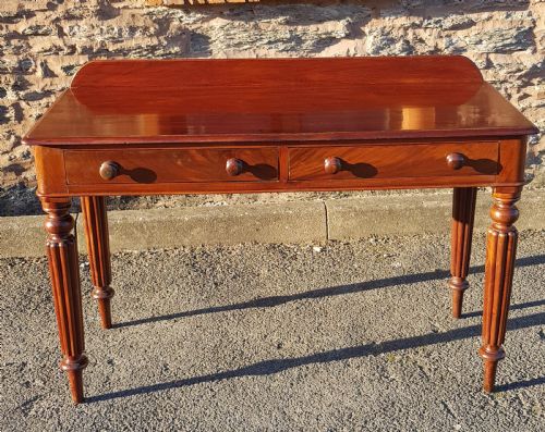 victorian mahogany two drawer writing table - CATEGORY: ANTIQUE TABLES - DATED VICTORIAN