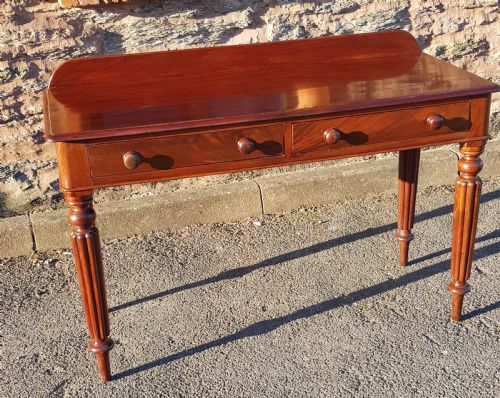 VICTORIAN MAHOGANY TWO DRAWER WRITING TABLE - ADDITIONAL PHOTO 1