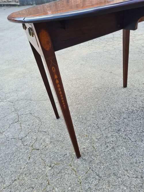 ANTIQUE GEORGIAN MAHOGANY INLAID PEMBROKE TABLE - ADDITIONAL PHOTO 5