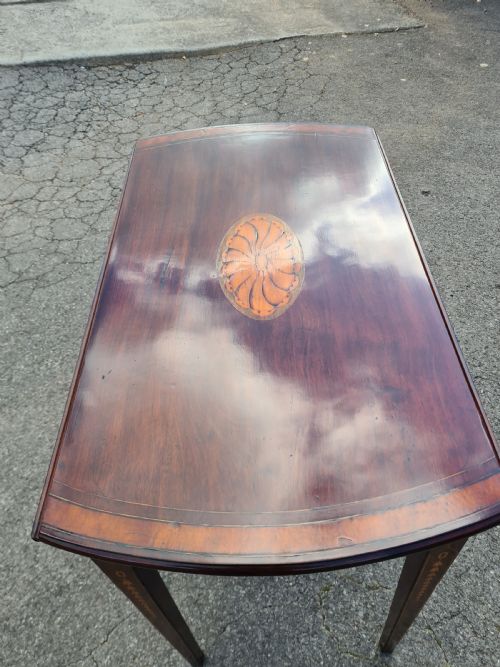 ANTIQUE GEORGIAN MAHOGANY INLAID PEMBROKE TABLE - ADDITIONAL PHOTO 9