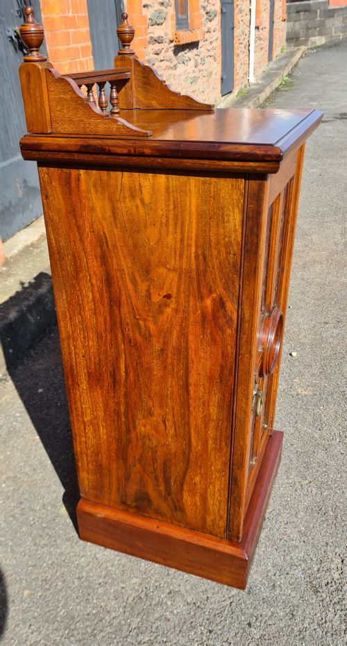ANTIQUE VICTORIAN ARTS AND CRAFTS WALNUT PEDESTAL CABINET - ADDITIONAL PHOTO 1