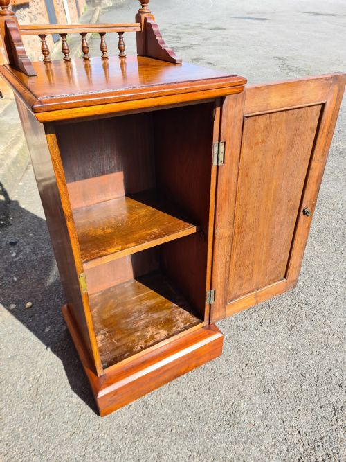 ANTIQUE VICTORIAN ARTS AND CRAFTS WALNUT PEDESTAL CABINET - ADDITIONAL PHOTO 2